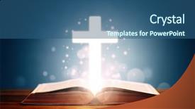  Presentation with scripture - Amazing slide deck having scripture - holy bible with cross background backdrop and a ocean colored foreground