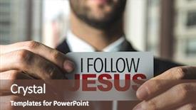  Presentation with scripture - Audience pleasing presentation theme consisting of scripture - i follow jesus backdrop and a tawny brown colored foreground