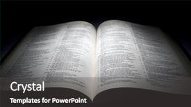  Presentation with scripture - Slides featuring scripture - one open bible on table background and a dark gray colored foreground