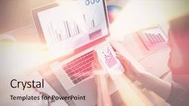  Presentation with creative - Cool new slides with scroll chart - high angle view of businessman backdrop and a lemonade colored foreground