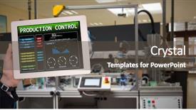  Presentation with masculine - Slides consisting of scroll chart - masculine hand holding tablet background and a  colored foreground