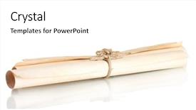  Presentation with ancient scroll - PPT layouts having scroll isolated on white background and a  colored foreground