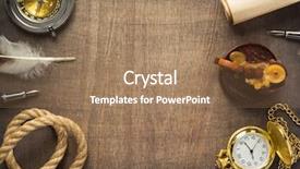  Presentation with design - Presentation theme having scroll paper compass - retro design concept at wooden background and a coral colored foreground