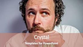  Presentation with white - Cool new PPT theme with scrooge - saver man with intense expression backdrop and a coral colored foreground