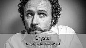  Presentation with old wite man and his music - Audience pleasing PPT layouts consisting of scrooge - saver man with intense expression backdrop and a light gray colored foreground