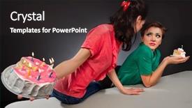  Presentation with glamour - Cool new theme with scrooge - two glamour girls with cake backdrop and a dark gray colored foreground