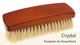  Presentation with cleaning - Beautiful PPT theme featuring scrub brush - broom for cleaning brushing washing backdrop and a  colored foreground