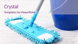  Presentation with floor - Colorful PPT theme enhanced with scrub brush - washing the floor and all backdrop and a  colored foreground