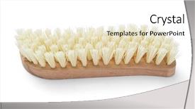  Presentation with brush - Amazing theme having scrub brush on white background backdrop and a  colored foreground