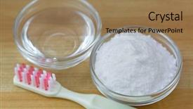  Presentation with baking soda - Presentation theme featuring scrub rub - closeup of baking soda powder background and a coral colored foreground