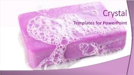  Presentation with foam - Theme enhanced with scrub rub - soap with foam isolated background and a pink colored foreground