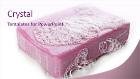  Presentation with foam - Amazing PPT theme having scrub rub - soap with foam isolated backdrop and a sky blue colored foreground