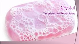  Presentation with foam - Colorful PPT layouts enhanced with scrub rub - soap with foam isolated backdrop and a pink colored foreground