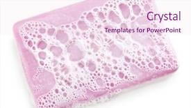  Presentation with soap foam suds - Slide deck consisting of scrub rub - soap with foam isolated background and a pink colored foreground