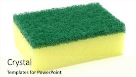  Presentation with group - Amazing PPT theme having scrub rub - sponge group isolated backdrop and a  colored foreground