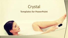  Presentation with foot pathology - PPT theme with scrub rub - woman in bath rubbing heel background and a  colored foreground