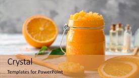  Presentation with spoon - Slides having scrub spoon and orange background and a gold colored foreground