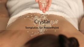  Presentation with spa concept - Slides with scrubs - spa concept hand putting scrub background and a coral colored foreground