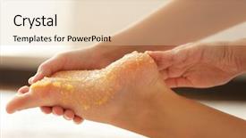  Presentation with spa concept - Cool new PPT theme with scrubs - spa concept hands massaging female backdrop and a lemonade colored foreground