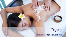  Presentation with salt - Cool new presentation with scrubs - woman enjoying a salt scrub backdrop and a sky blue colored foreground