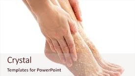  Presentation with feet - Theme with scrubs - woman massaging feet with scrub background and a lemonade colored foreground