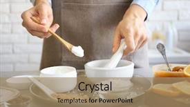  Presentation with woman body - PPT layouts featuring scrubs - woman preparing natural body scrub background and a coral colored foreground