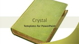  Presentation with old book - Theme with scruffy-old-green-hardback-book background and a yellow colored foreground