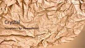  Presentation with brown - Slides with scrunched up papper ball - brown crumpled paper background background and a  colored foreground
