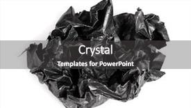  Presentation with piece of the pie - Slide deck with scrunched up papper ball - screwed up piece of black background and a  colored foreground