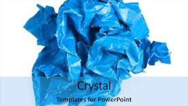 Presentation with piece of the pie - PPT theme having scrunched up papper ball - screwed up piece of blue background and a cyan colored foreground