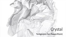  Presentation with watercolor paper texture white art - Beautiful slide set featuring scrunched up papper ball - screwed up piece of white backdrop and a white colored foreground