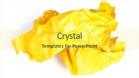  Presentation with yellow paper - Beautiful presentation theme featuring scrunched up papper ball - screwed up piece of yellow backdrop and a yellow colored foreground
