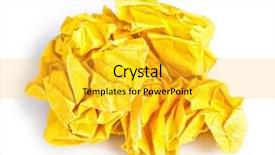  Presentation with piece of the pie - Slide set featuring scrunched up papper ball - screwed up piece paper isolated background and a yellow colored foreground