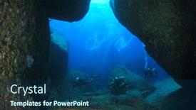  Presentation with coral - Cool new PPT layouts with scuba dive coral reef backdrop and a ocean colored foreground