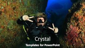  Presentation with caves - Slides having scuba diver having fun exploring reef and caves background and a black colored foreground