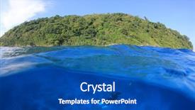  Presentation with divers - Beautiful PPT layouts featuring scuba divers beside tropical island backdrop and a ocean colored foreground