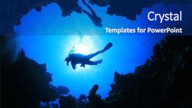  Presentation with deep sea - Beautiful slides featuring scuba divers descend backdrop and a navy blue colored foreground