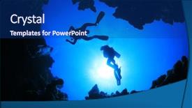  Presentation with divers - Theme with scuba divers descend background and a ocean colored foreground