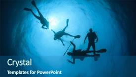  Presentation with deep sea - Slide set with scuba divers diving background and a ocean colored foreground