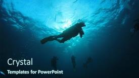  Presentation with scuba diving - Slide deck having scuba-divers-diving background and a navy blue colored foreground