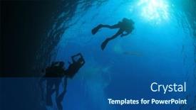  Presentation with divers - Colorful slides enhanced with scuba divers silhouette in ocean backdrop and a ocean colored foreground