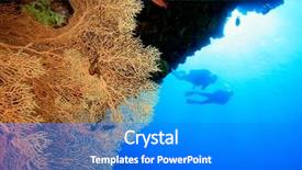  Presentation with divers - Presentation theme with a giant fan coral background and a cobalt blue colored foreground