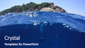  Presentation with scuba diving - Presentation design consisting of scuba diving half and half background and a navy blue colored foreground