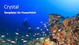  Presentation with scuba diving - Slides with scuba diving in ocean background and a gray colored foreground