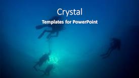  Presentation with ocean surface - Beautiful theme featuring scuba-diving-underwater-scuba-divers backdrop and a dark gray colored foreground