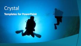  Presentation with scuba diving - PPT theme enhanced with scuba diving background and a teal colored foreground