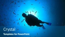  Presentation with scuba diving - Slides having scuba diving background and a ocean colored foreground