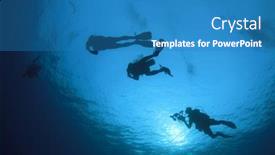  Presentation with scuba diving - Audience pleasing presentation theme consisting of scuba diving backdrop and a teal colored foreground