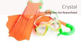  Presentation with scuba diving - Presentation design with scuba-water-diving-equipment-snorkel background and a lemonade colored foreground