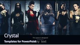  Presentation with halloween - Cool new theme with sculling - set of different women halloween backdrop and a wine colored foreground